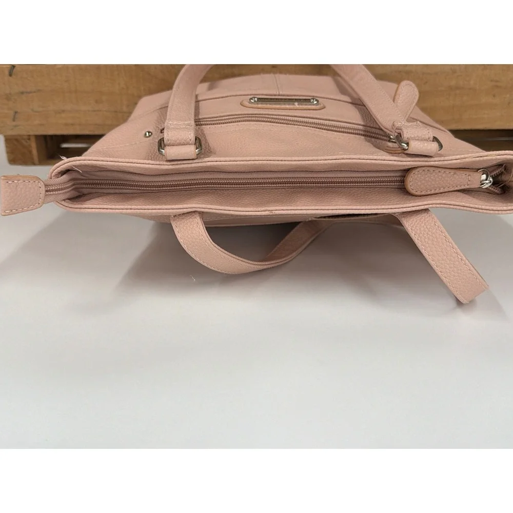 Stone Mountain USA Pink Pebbled Bonded Leather Tote Bag 9AF995-2